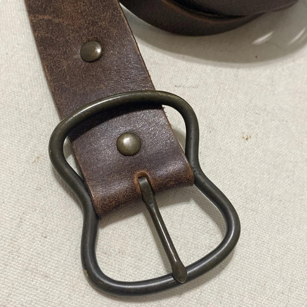 Vintage Black and Brown Leather Belts women M boho festival casual set of 2 Y2K